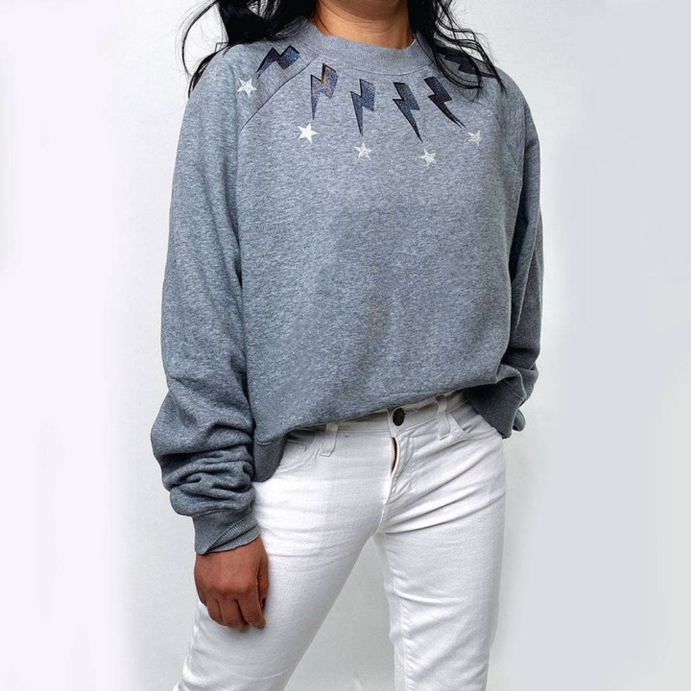 Style Reform, glitter lighting bolt sweater